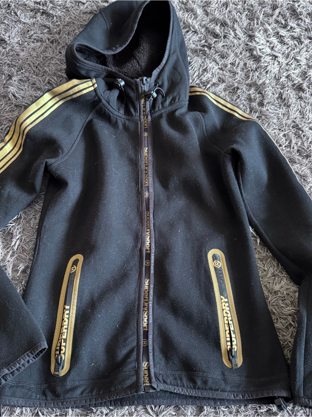 Superdry  Black Jacket with Gold Trim